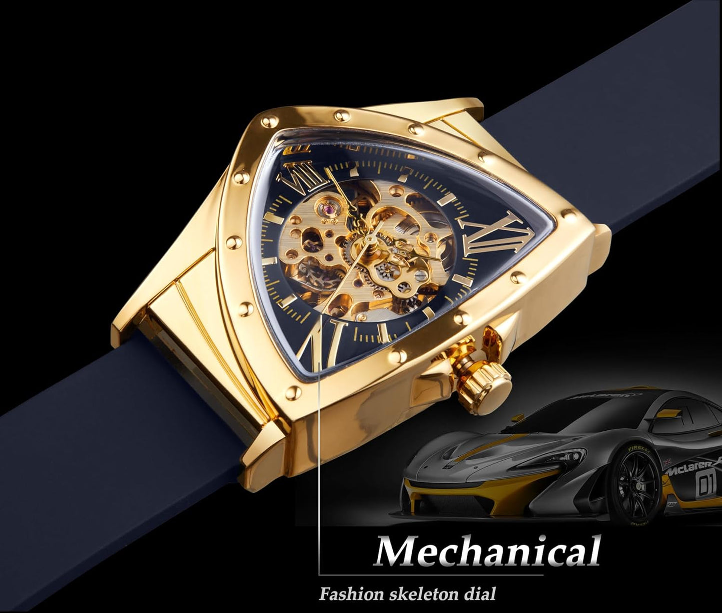 WINNER Luxury Triangle Skeleton – Saa ya Kifalme kwa Wanaume wa Heshima