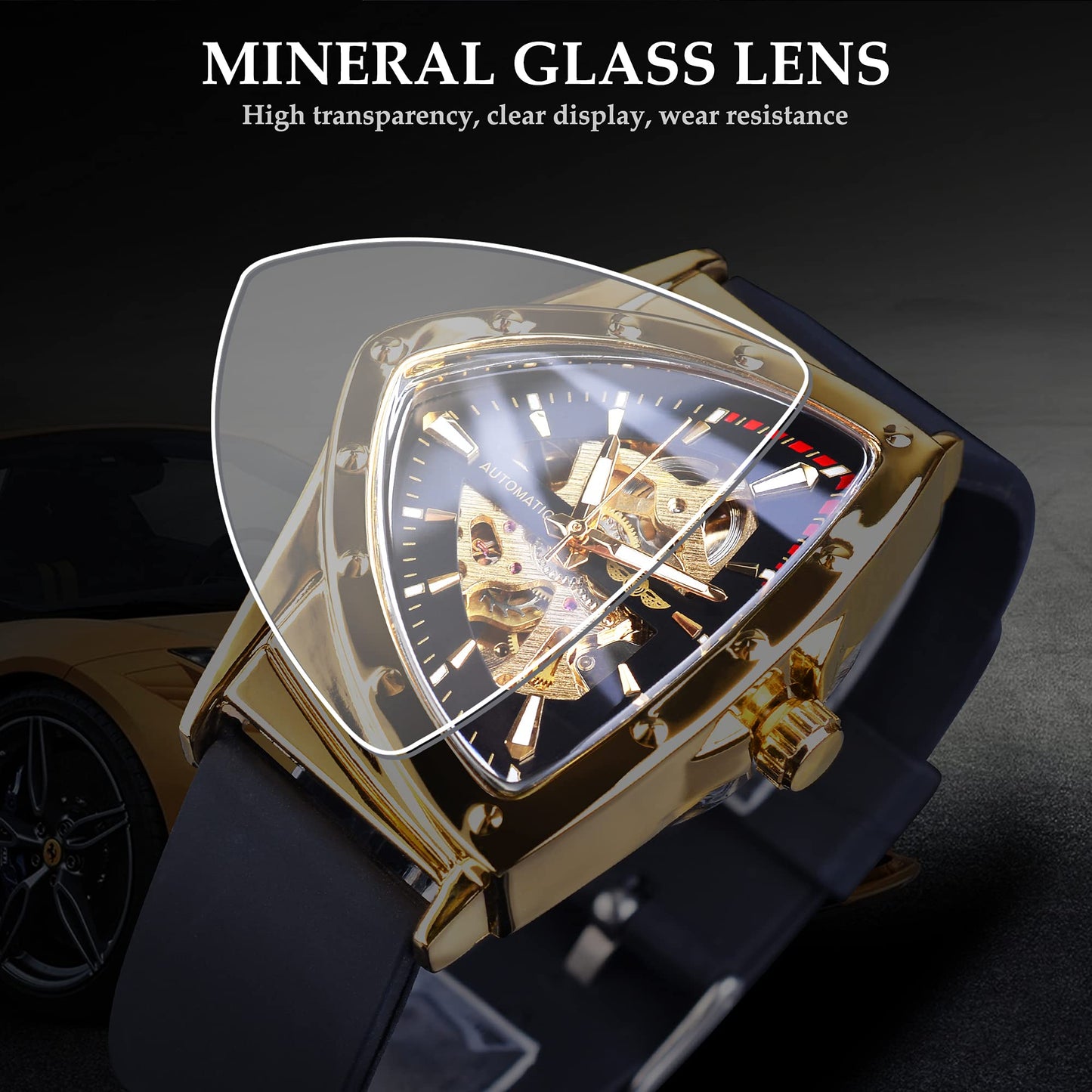 WINNER Luxury Triangle Skeleton – Saa ya Kifalme kwa Wanaume wa Heshima